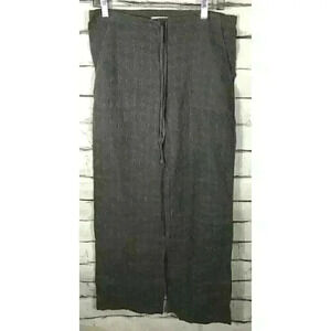 JW Los Angeles Womens Size S Gray Embroidered Pants 100% Linen